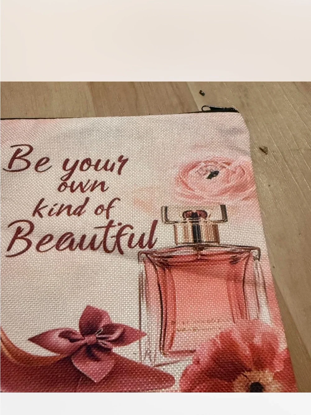 Pink Floral 'Be Your Own Kind of Beautiful' Cosmetic Pouch